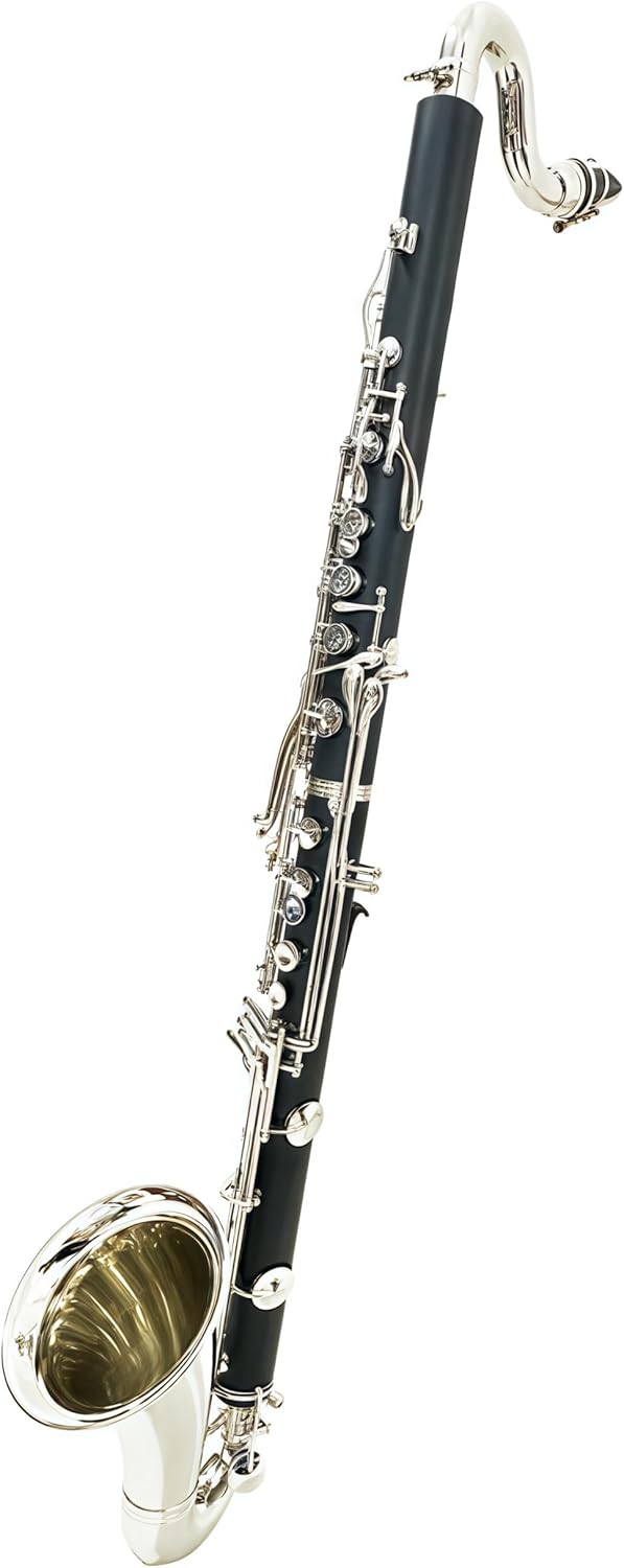 Professional New Silver Plated Keys Bass Clarinet LOW E Bb Tuning Black Tube Clarinet ABS