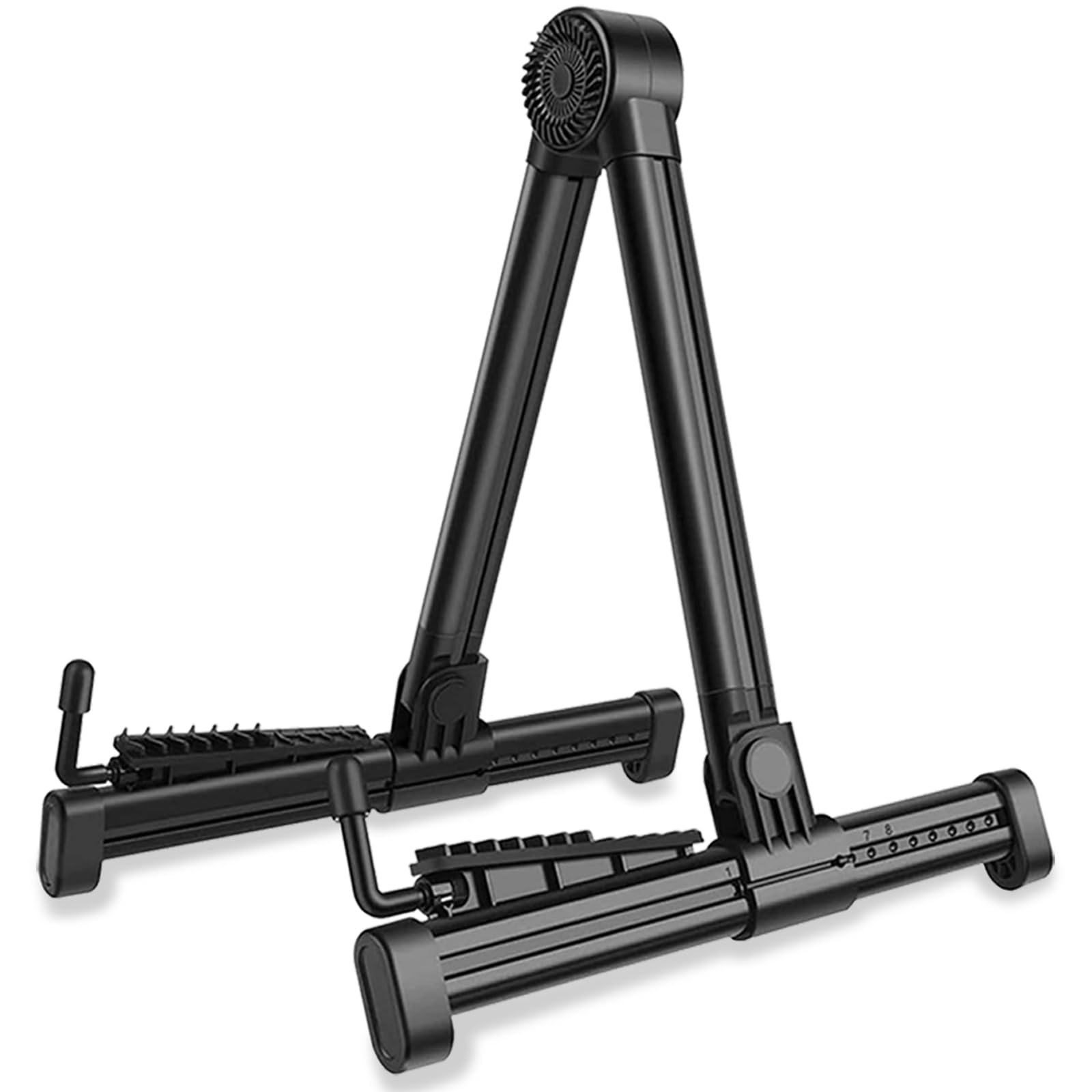 Guitar Stands 2 PACK, Plastic Lightweight A-Frame Guitar Floor Stand, ABS Guitar Rack, Foldable Guitars Holder for Bass, Banjo, Cello, Mandolin, Guitar Accessories (Black)