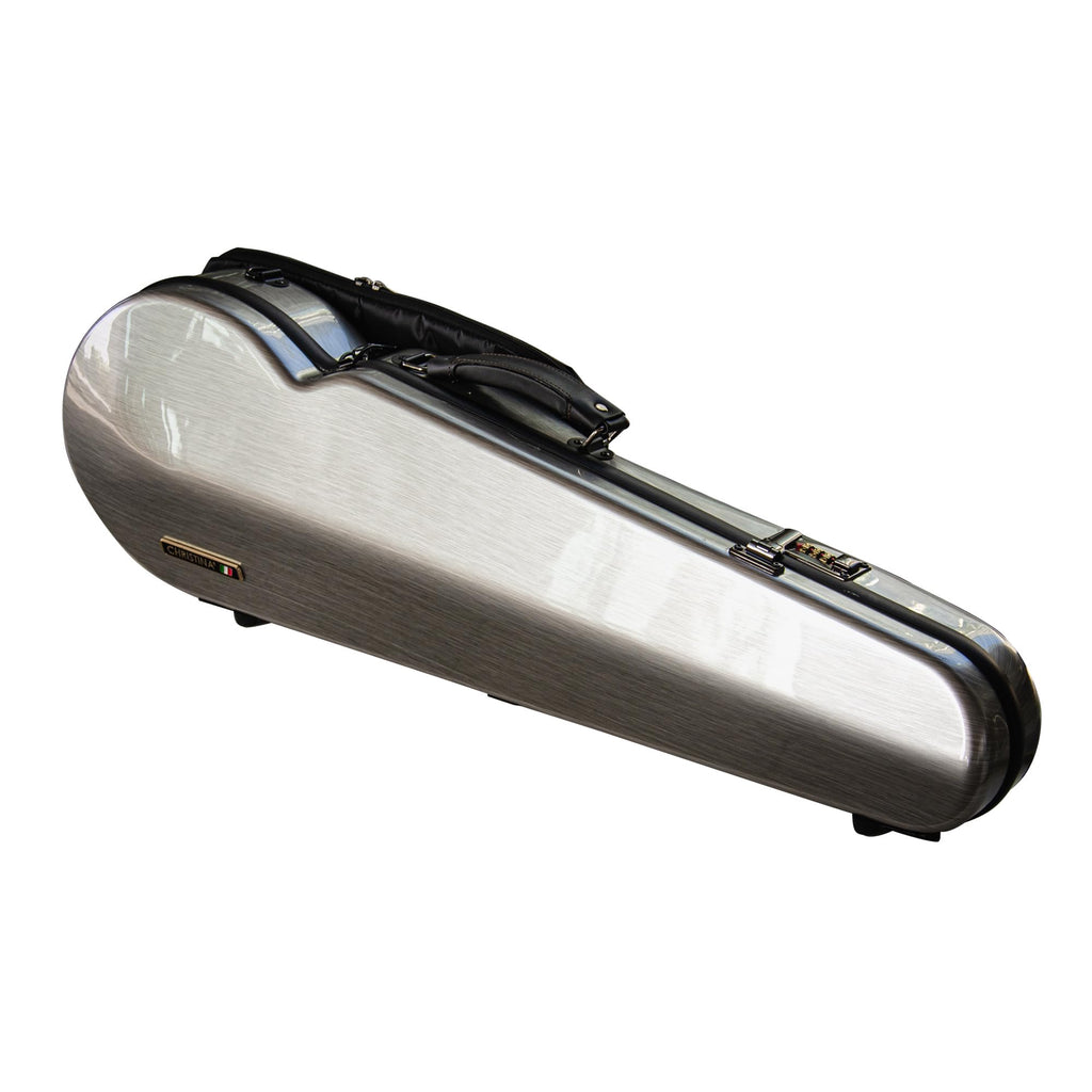 Christina violin case 4/4 Full Size Violin case High-Strength Carbon Fiber Triangle Violin Music Bag With Combination Lock and Extra Bag White Violin Hard Case (VB-Trianglee-WhiteDot spot)