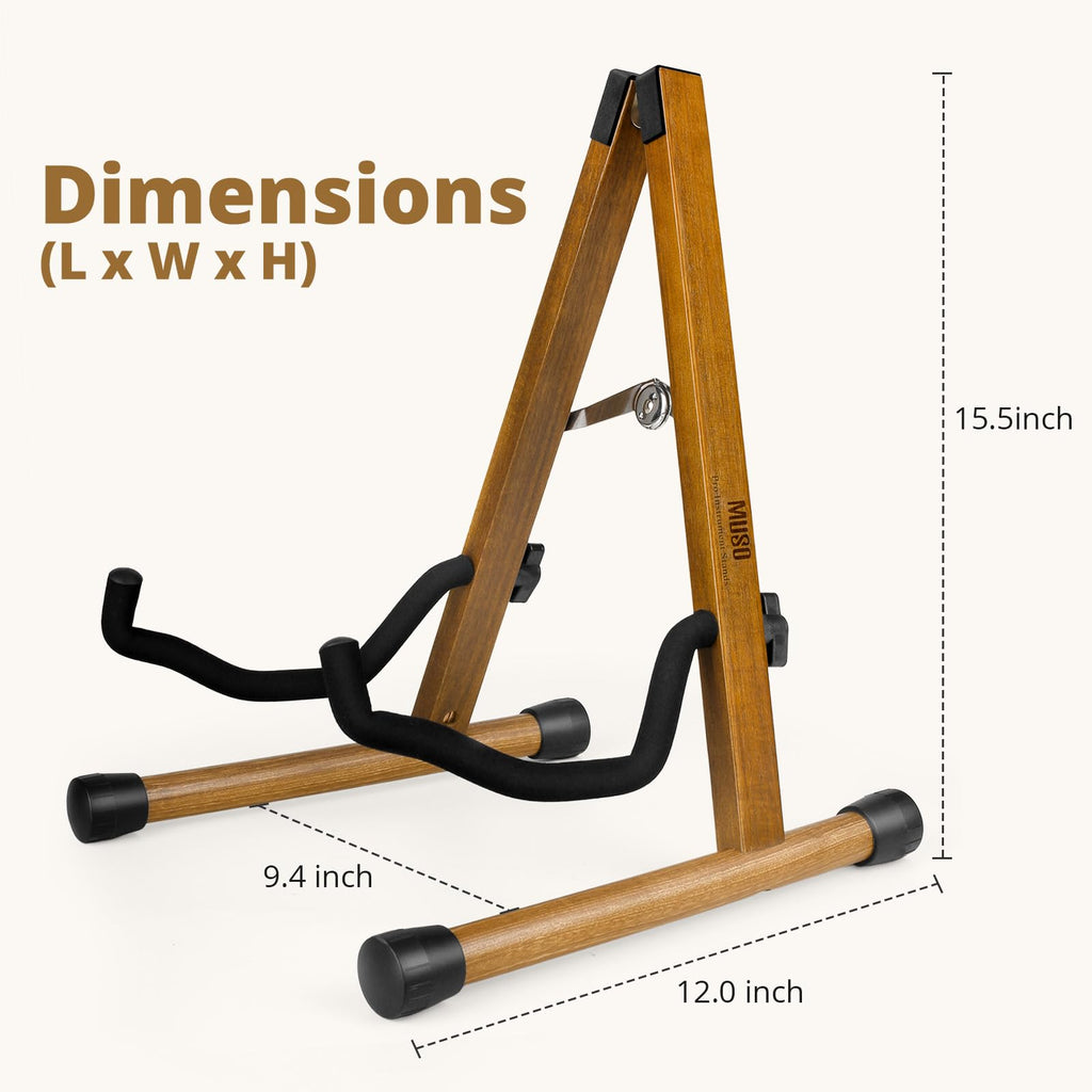 MUSO Cello Stand with Bow Holder,A-Frame Floor Stand with Padded Foam, Handcrafted Cello Rack Fits 1/2, 3/4, 7/8, 4/4 Full-Size and Guitar, Instrument Holder for Home and Studio Display