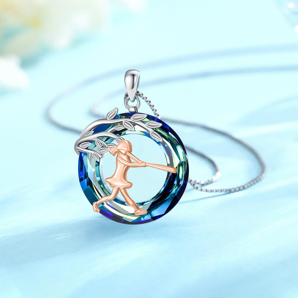 Sport/Music Necklace for Women 925 Sterling Silver Crystal Pendant Tree of Life Jewelry Gifts for Sport Players