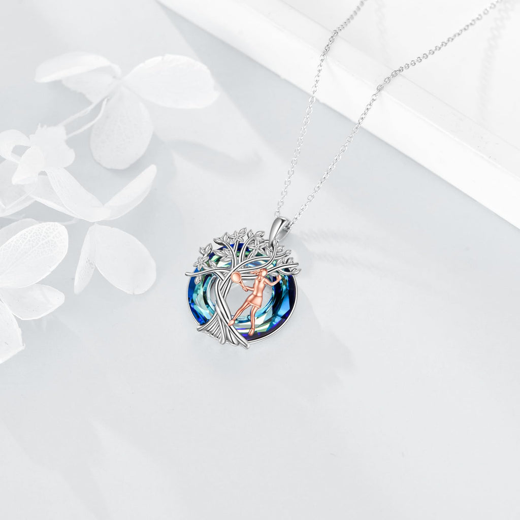 YFN Tree of Life Necklace Sterling Silver Crystal Jewelry Graduation Birthday Gifts for Women