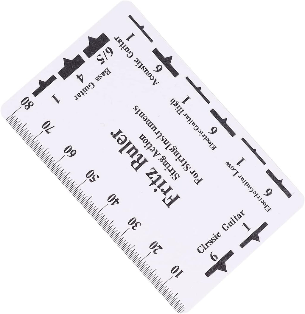 String Action Gauge Ruler, Plastic Luthier Height Measuring Tool for Guitar Bass Setup, with Accurate Scale for Saddle and Nut Measurement