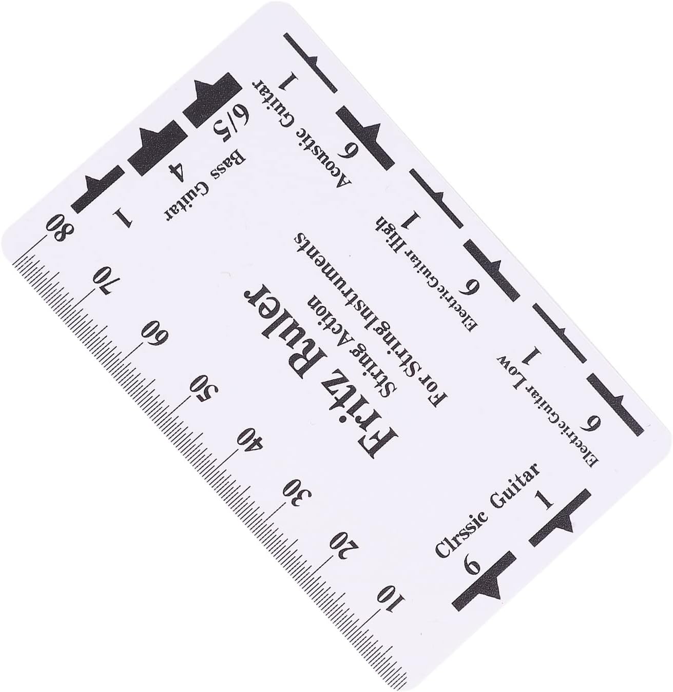 String Action Gauge Ruler, Plastic Luthier Height Measuring Tool for Guitar Bass Setup, with Accurate Scale for Saddle and Nut Measurement