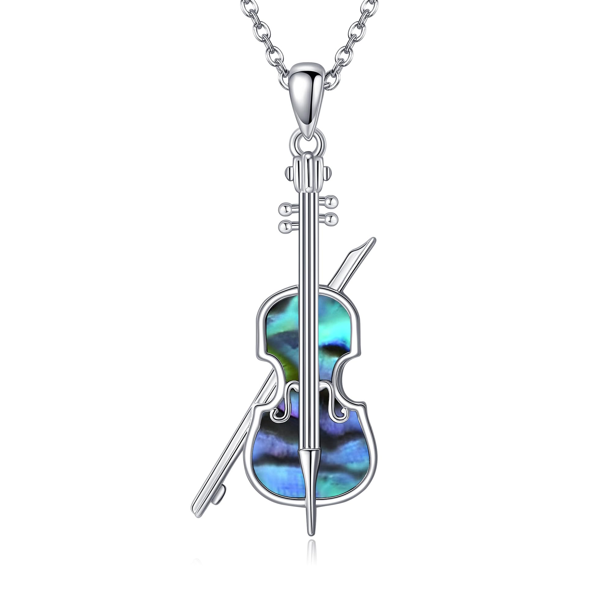 YAFEINI Violinist Cellist Gifts for Her 925 Sterling Silver Cello Violin Pendant Necklace Music Jewelry for Women Birthday Christmas Gifts