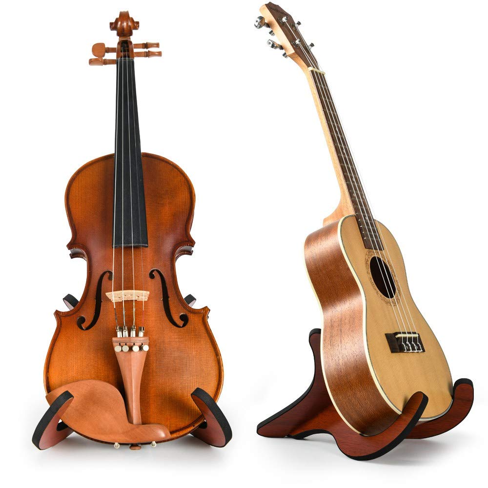 6Pair Wooden Ukulele Stand Violin Mandolin Folding Portable Stand Sapele