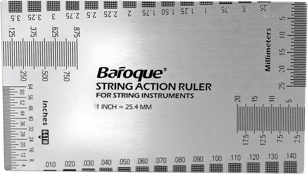 Muloo Stainless Steel String Action Ruler Gauge Guitar Repairing Tool for Guitar, Ukulele, Bass, Banjos, Mandolin Durable