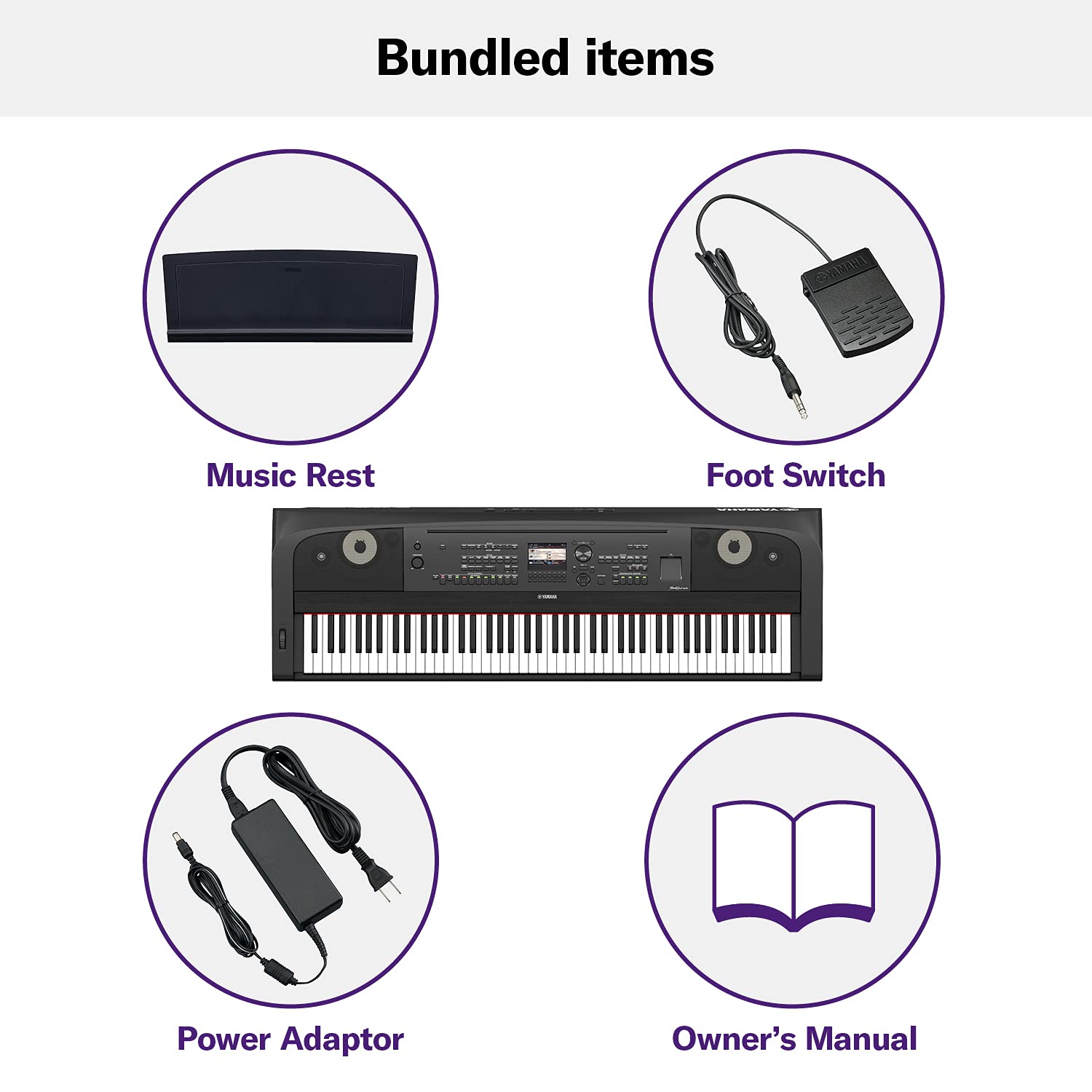Yamaha DGX-670B, 88-Key Weighted Digital Piano with Sustain Foot Switch and Music Rest, Black - Furniture Stand Sold Separately