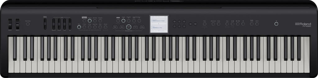 Roland FP-E50 88-Key Digital Piano Bundle with Sustain Pedal, Cover, Cable, Austin Bazaar Instructional Video and Polishing Cloth