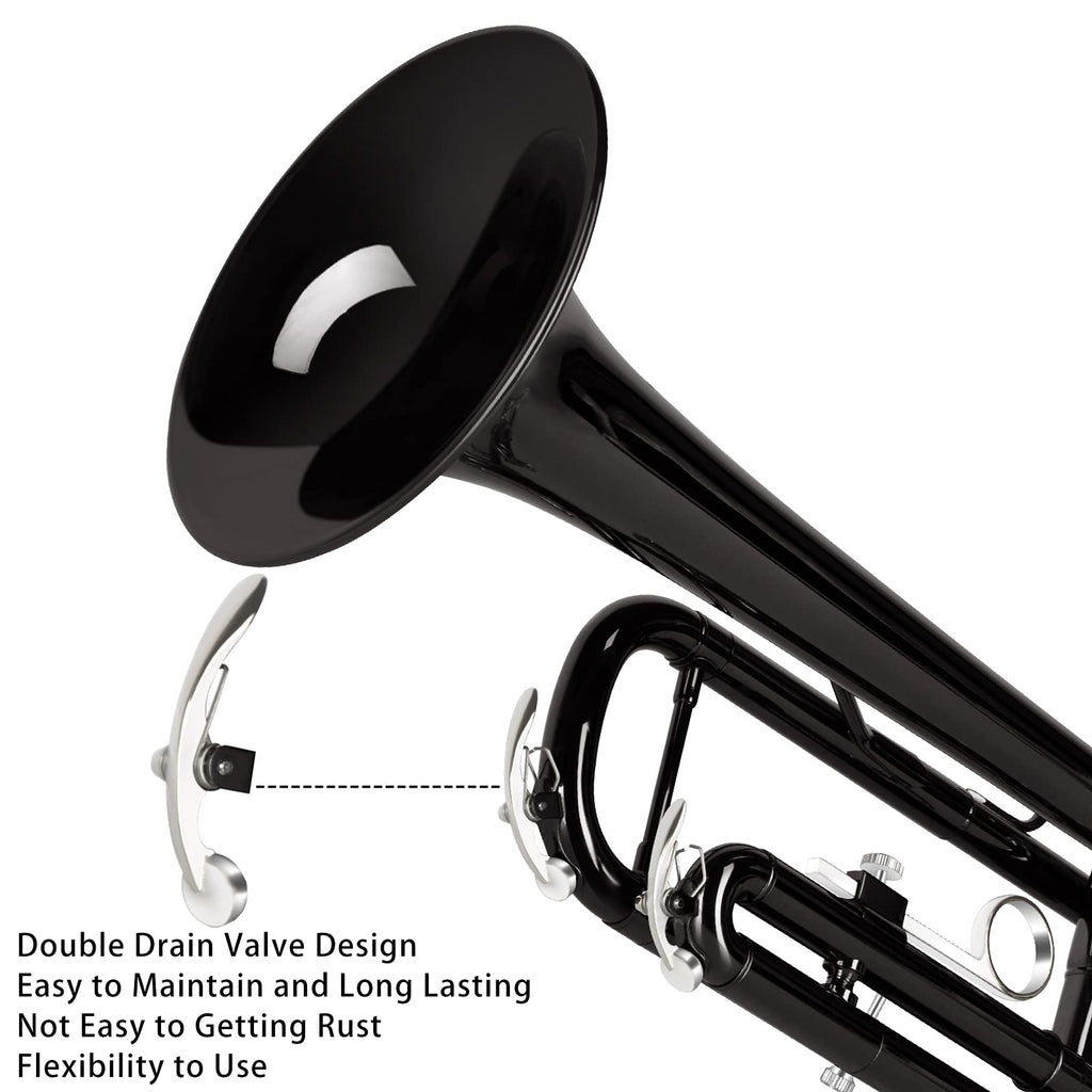 EASTROCK Bb Trumpet Standard Trumpet Set with Carrying Case,Gloves, 7C Mouthpiece, Cleaning Kit, Tuning Rod (Red Antique)