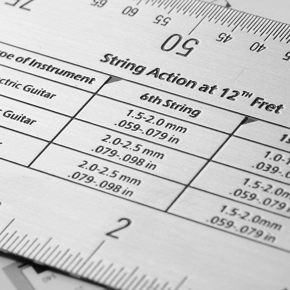 Silver International Measurement Standard String Action Ruler Gauge Guitar Luthier Tool Useful,Guitar and Bass Accessories, Instrument Accessories