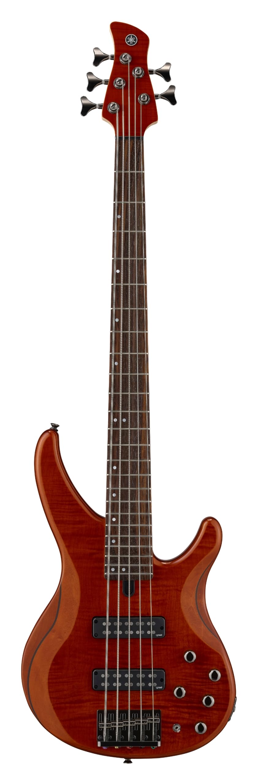 Yamaha TRBX604 4-String Flamed Maple Bass Guitar, Indigo Blue