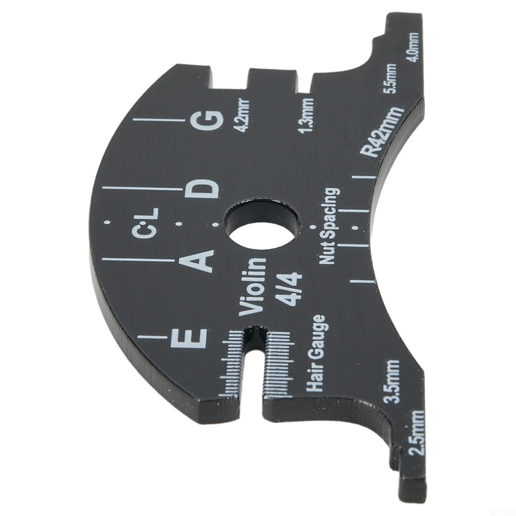 Violin For Bridge Template For Violin Cello Double Bass Multifunctional Luthier Tool For String Height Chord Distance Measurement And Repair Full Size Plastic Gauge Black(Violin 1/2)