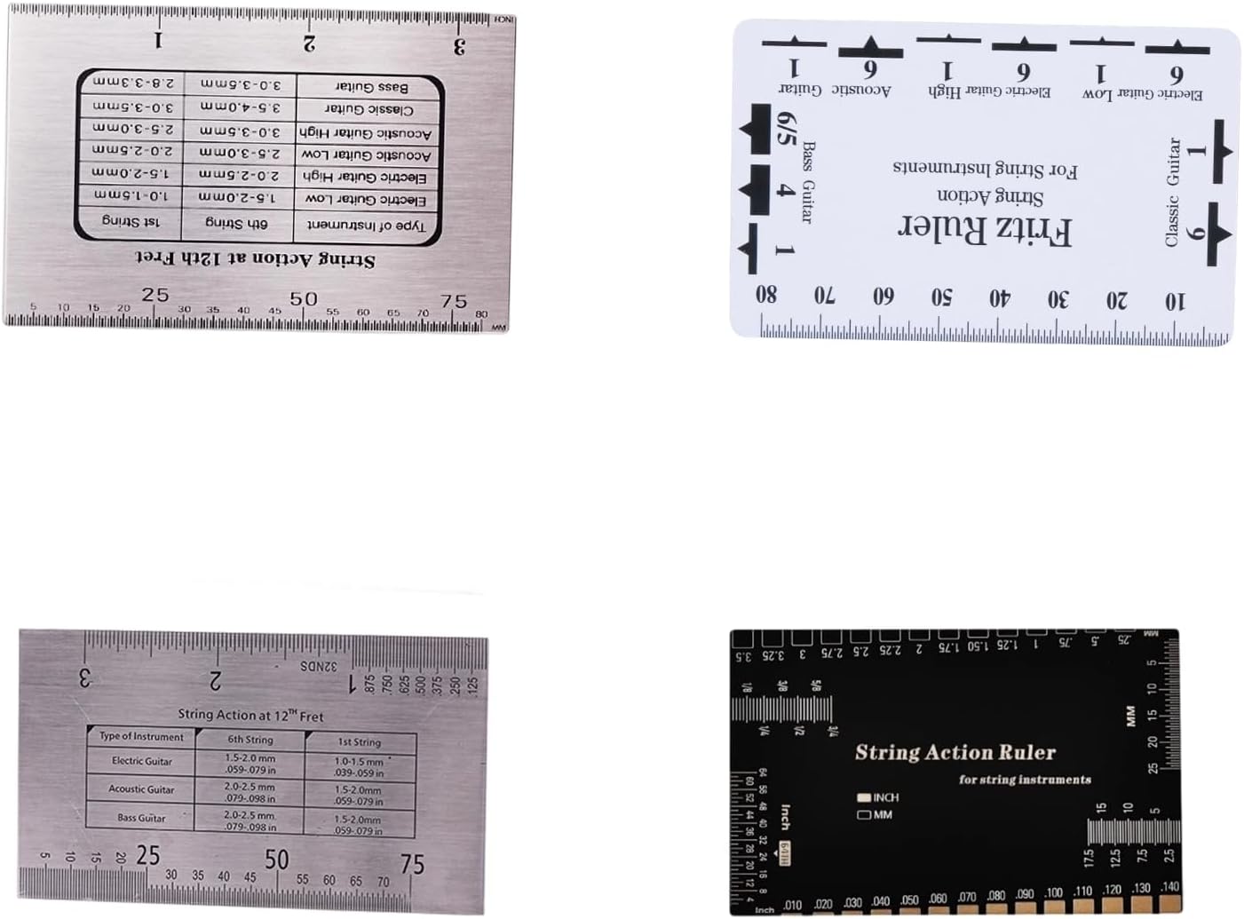 String Height Measurement Tool Guitar String Action Ruler Gauge Guitar Fret Leveling Ruler Fret Catcher Luthier Tool Set Up Repairing