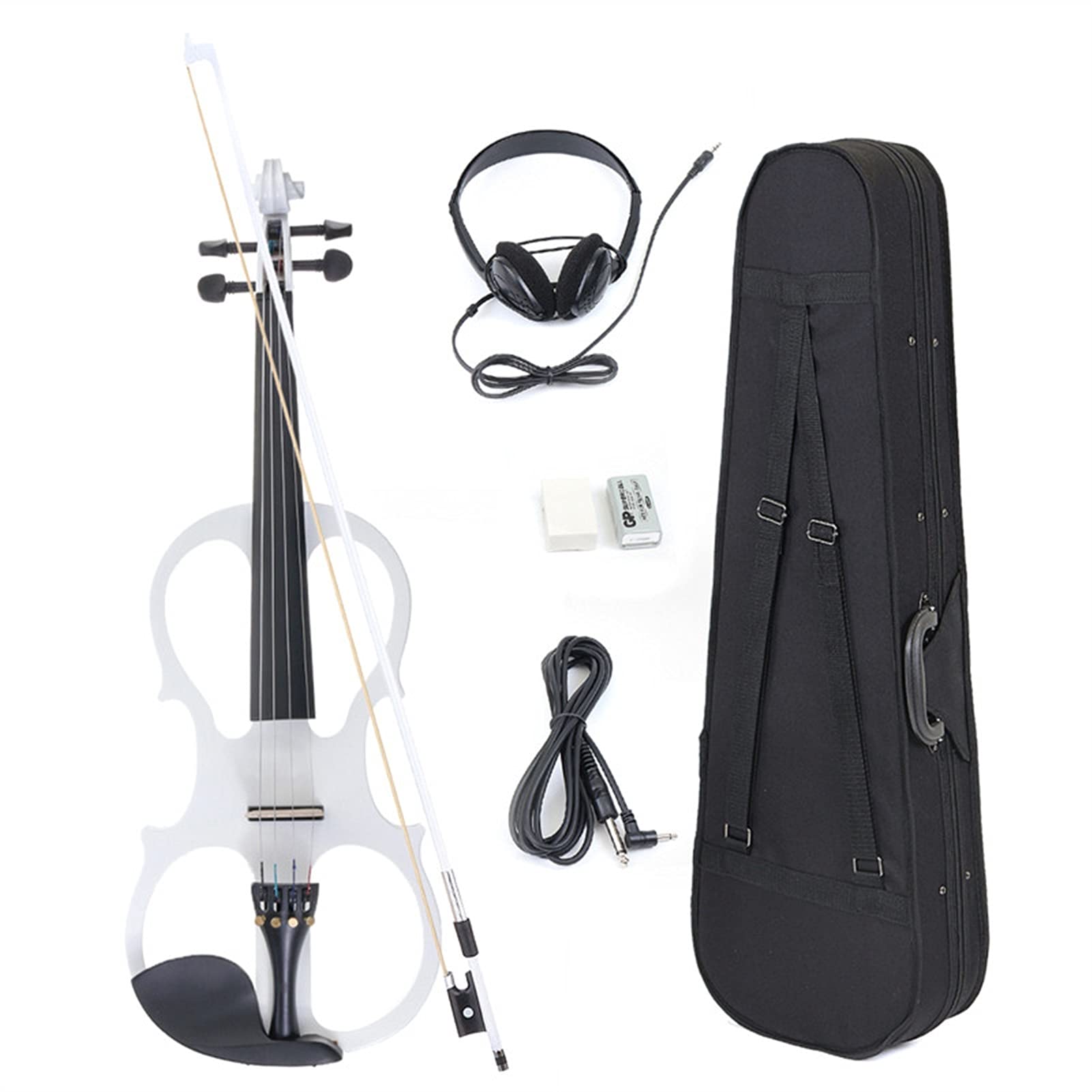 Violin 4/4 Electric Acoustic Full Pack Violin Basswood Fiddle with Violin Case Cover Bow for Musical Stringed Instrument Lover Beginner Cello Kit (Color : Wine Red)