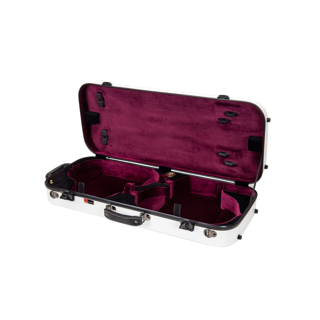 Crossrock Fiberglass Violin Case for 4/4 Full Size – Glossy Mint Blue Contoured Shell, Velvet Suspension Interior, Backpack Straps – Lightweight & Stylish (CRF1020VMB)