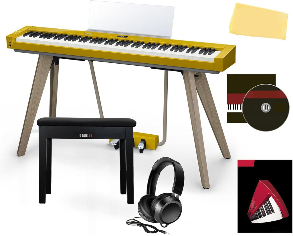 Casio Privia PX-S7000 Digital Piano - Black Bundle with Bench, Stand, Triple Pedal Unit, Headphones, Piano Book, Online Piano Lessons, Austin Bazaar Instructional DVD, and Polishing Cloth