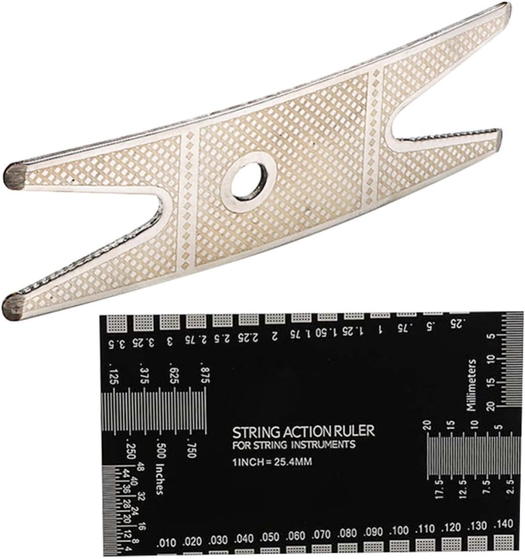 Alasum String Action Gauge Ruler Tool Kit for Electric Guitar and Violin Measuring String Height and Vertical Distance with Stainless Steel Sturdy Construction and Easy to Store Design