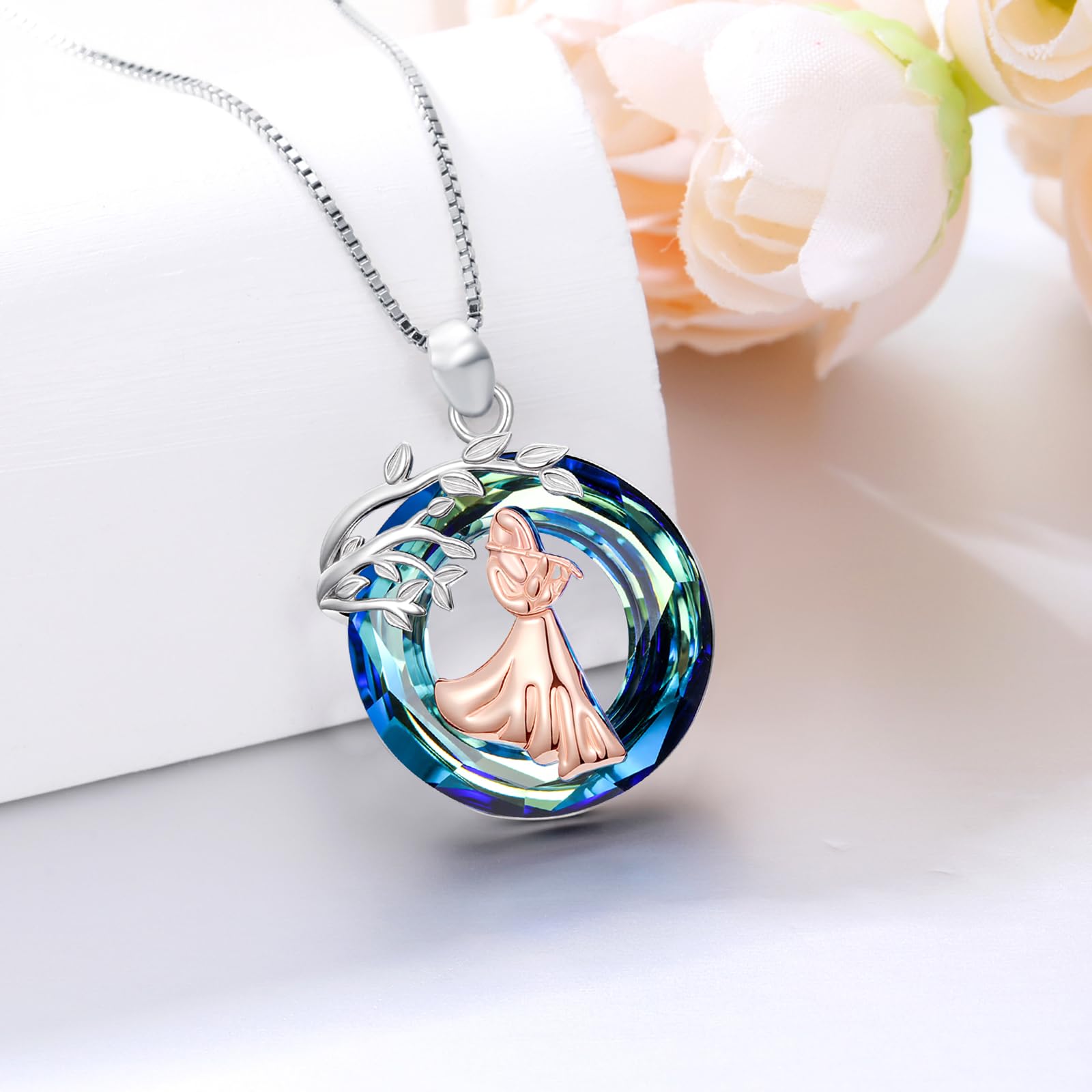 Sport/Music Necklace for Women 925 Sterling Silver Crystal Pendant Tree of Life Jewelry Gifts for Sport Players