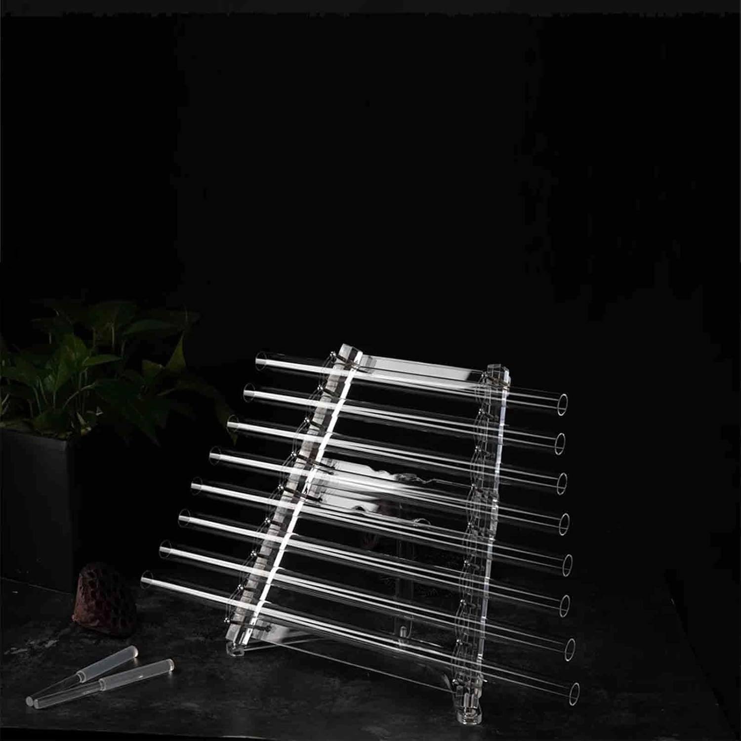 432HZ 8 Note Quartz Crystal Singing Harp,432 Hz Sound Therapy Quartz Crystal Singing Harp,with Flower of Life Pattern Including Bracket Alumina Carrry Case for Sound Bath and Meditatiion 440hz