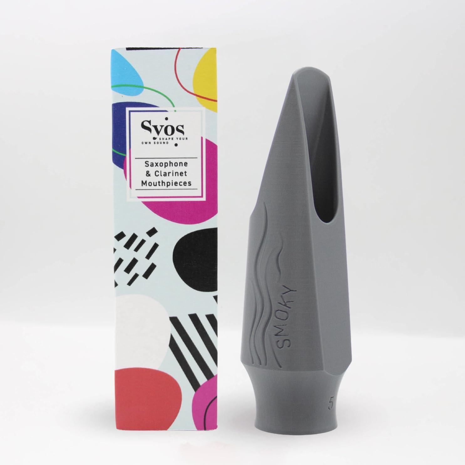Syos Tenor Saxophone Mouthpiece Smoky Model, 8 Tip Opening, Anthracite Gray - Warm Dark Sound, Wide Full Tone, Low Rollover Baffle, Easy Response, Perfect for Jazz & Soul, Made in France