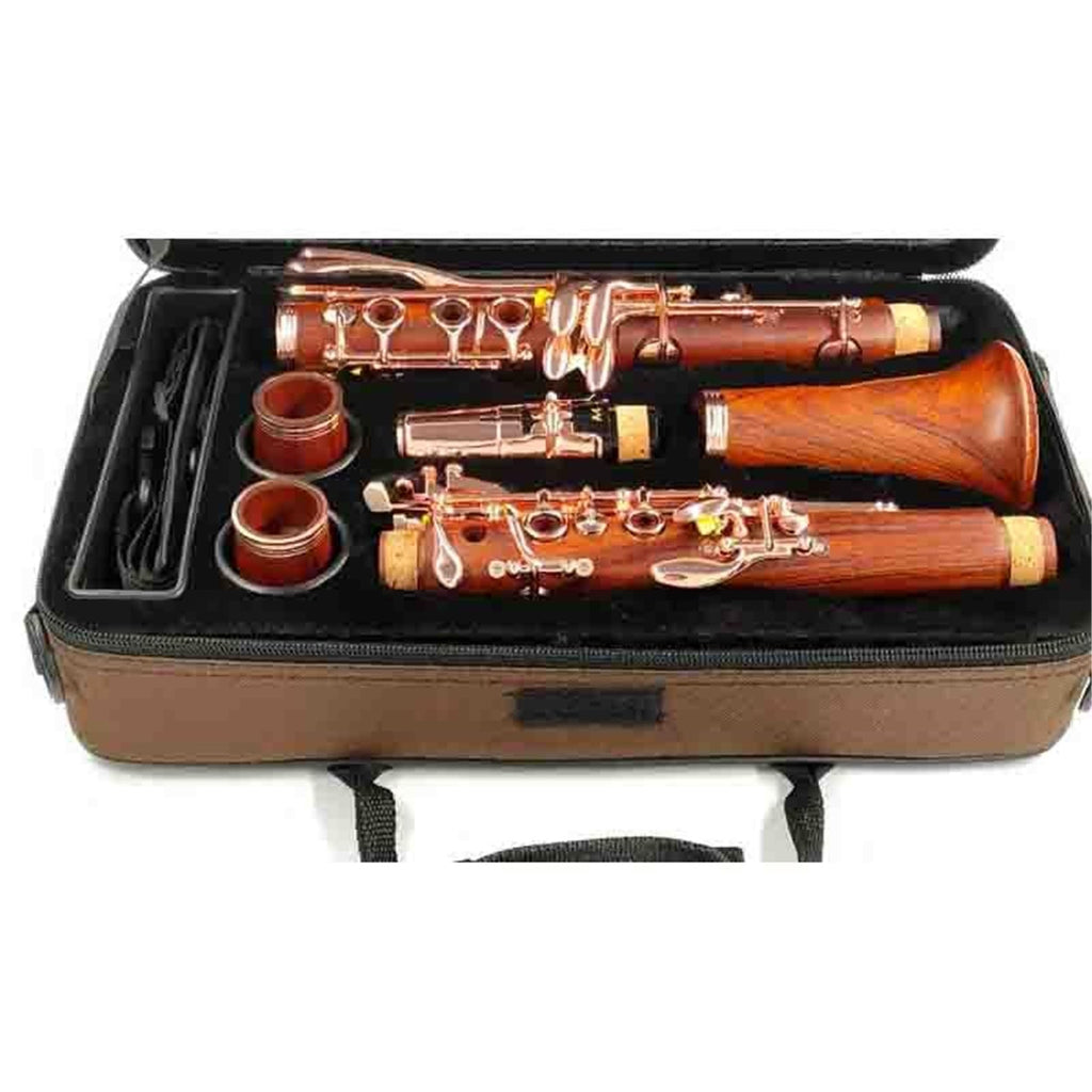 Professional Clarinet Rosewood BB Rose Gold Plated Keys Coaxial Clarinet Instrument(1)