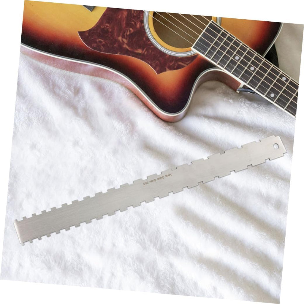 BESPORTBLE 2Sets Electric Guitar String Action Gauge Notched Straight Edge Ruler for Precise Fretboard Measurements Durable Design for Guitar Technicians