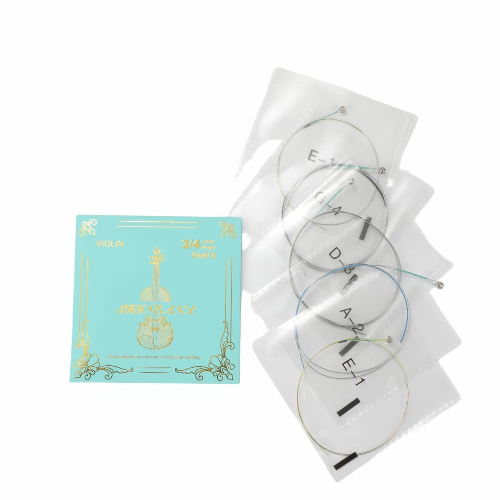 Violin Strings 4/4 Full Set, 4/4 Violin Strings Replacement,Long-Lasting Durability & Rich Tone - Handcrafted with Premium Materials- For All Levels (3/4 Scale)