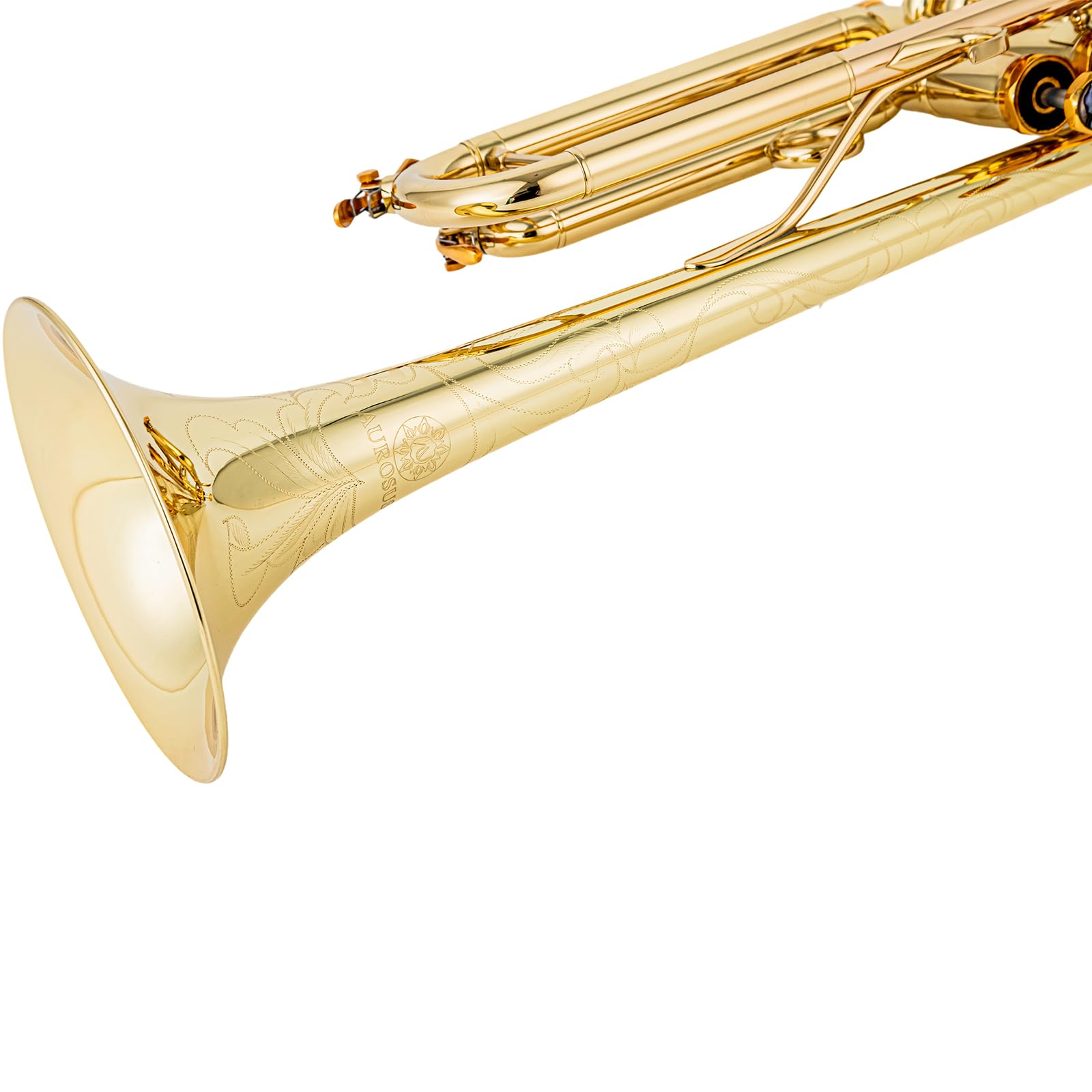 Bb trumpets red gold brass leadpipe mouthpipe advanced student professional trumpet Musical Instruments For Beginner Adults (710 gold brass)