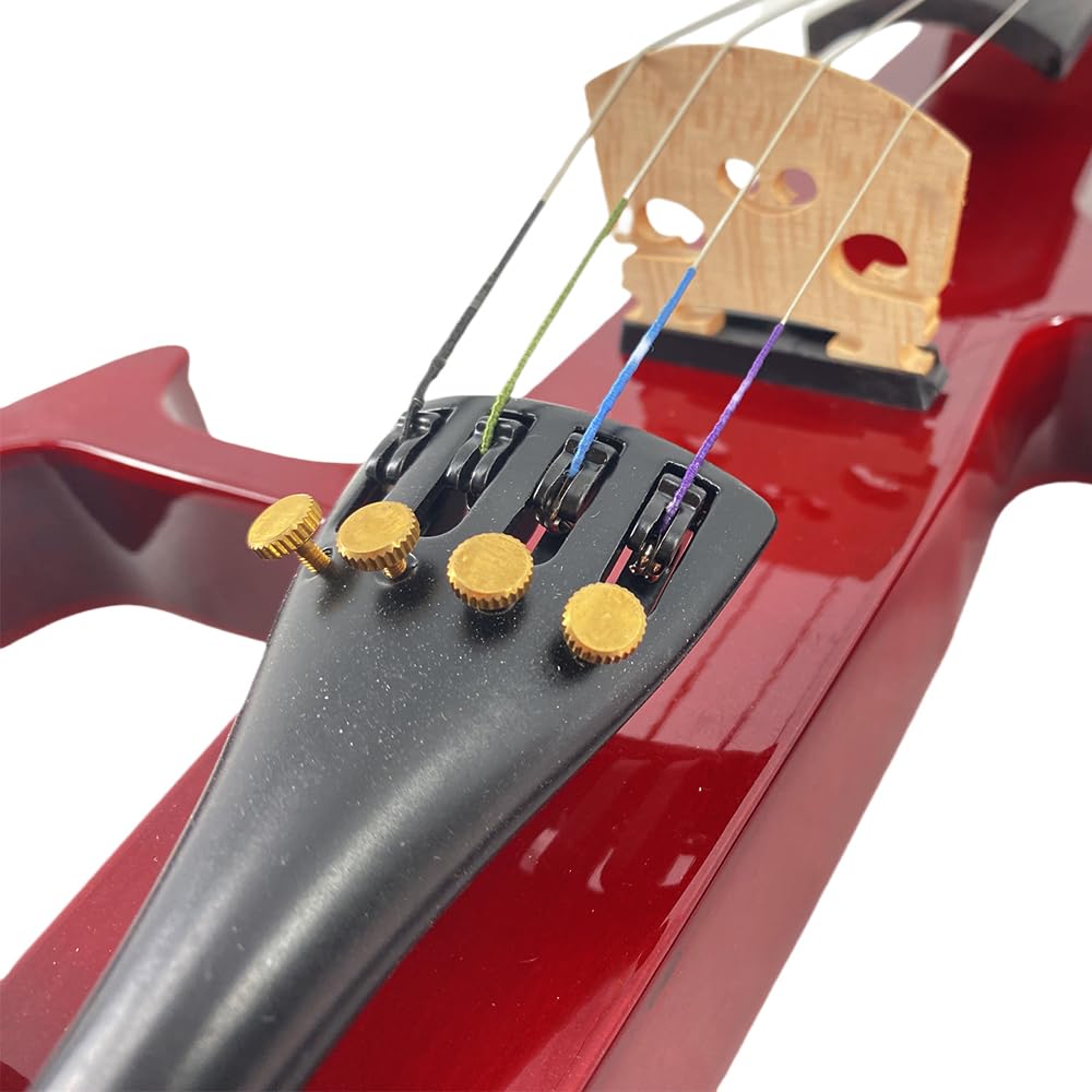 4 String Electric Viola Full 4/4 Size, Silent Practice Viola, Solid Wood Metallic Electric Violas with Ebony Fittings, Beginner Kit for Adults Teens (black)