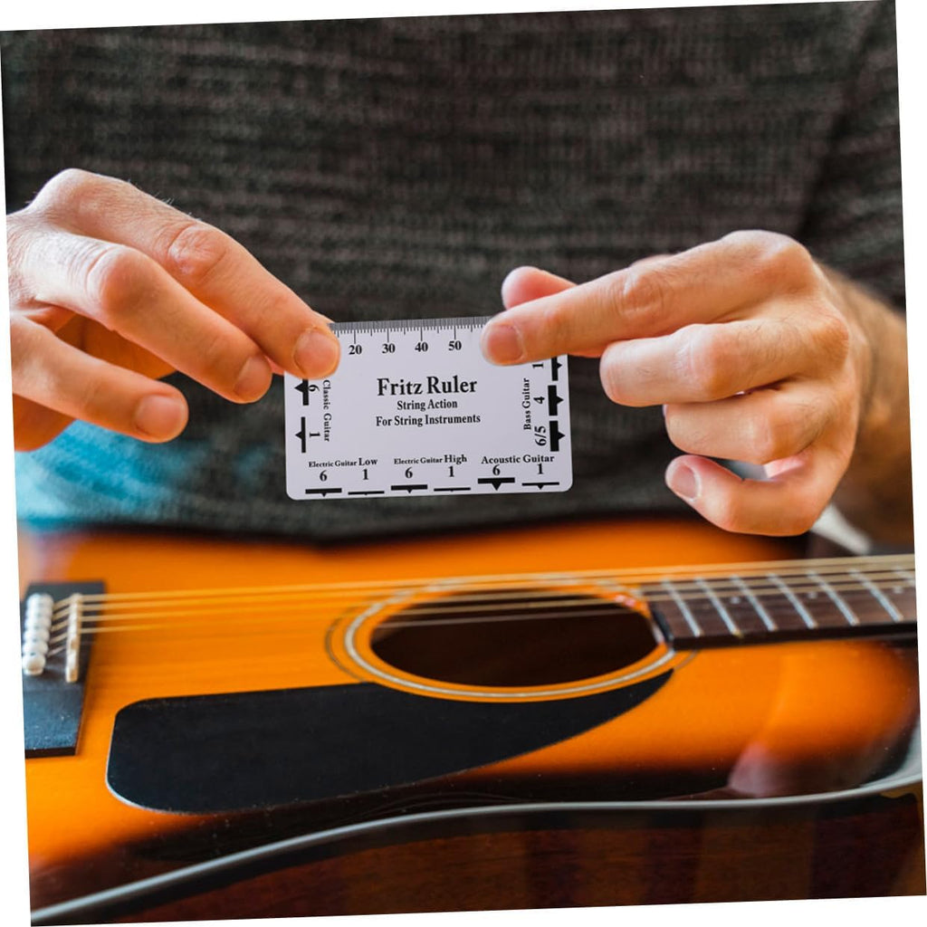 Guitar Neck Straight Edge Luthier Measuring Tool Notched Design String Action Gauge for Electric Guitars