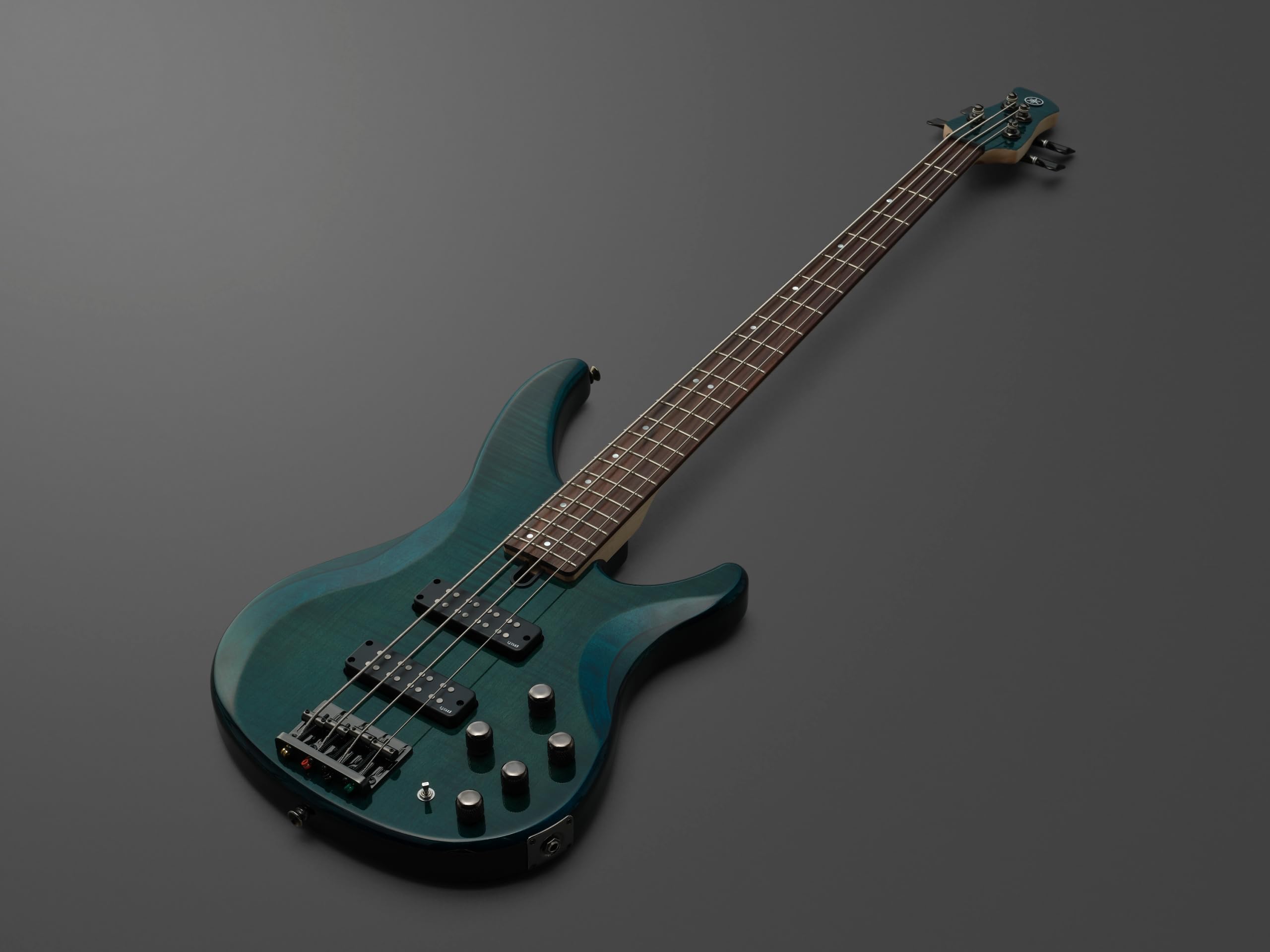 Yamaha TRBX604 4-String Flamed Maple Bass Guitar, Indigo Blue