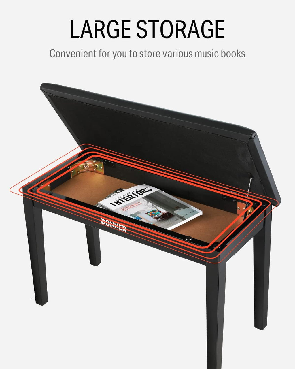 Donner DDP-400 88 Key Digital Piano Weighted Keyboard+Donner Duet Piano Bench with Storage