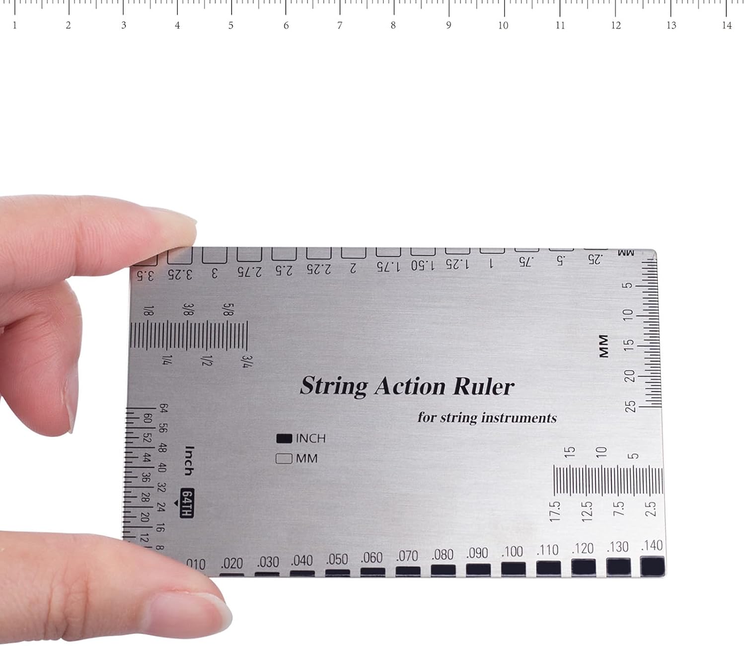 Guitar String Action Gauge Ruler Setup Tool Acoustic Guitar Setup Measuring Tool for Electric Basses Acoustic Guitar