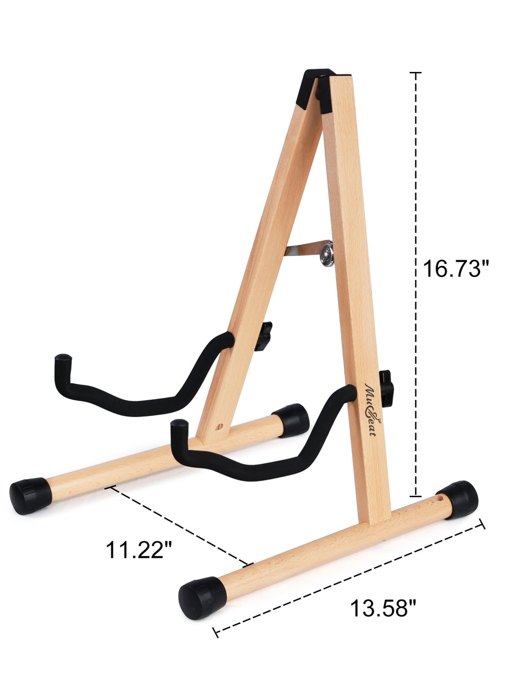 Cello Stand with Bow Holder, Mahogany Wooden A-Shape Floor Stand with Padded Foam, Handcrafted Cello Rack Fits 1/2, 3/4, 7/8, 4/4 Full-Size and Guitar, Instrument Holder for Home and Studio Display