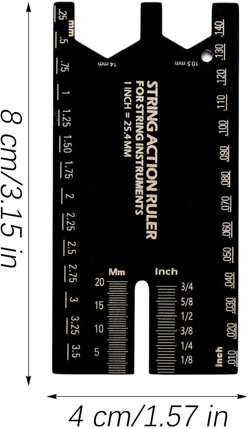 String Action Ruler Precision Setup Tools | Fretboard Radius Gauge Luthier Tools for Performance Measurement Maintenance Repair Player Beginners