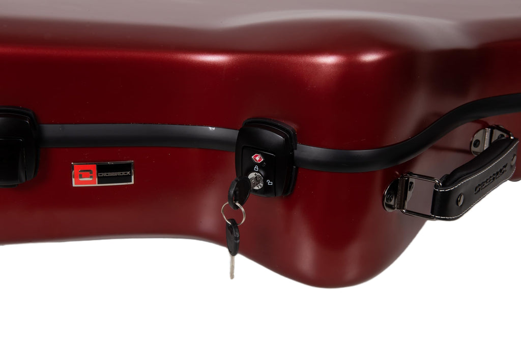 Crossrock Low A Baritone Saxophone Case with Wheels | Polycarbonate Hard Shell, TSA Lock, Anti-Scratch Finish, Neck & Mouthpiece Storage–Black (CRF4050BSBK)