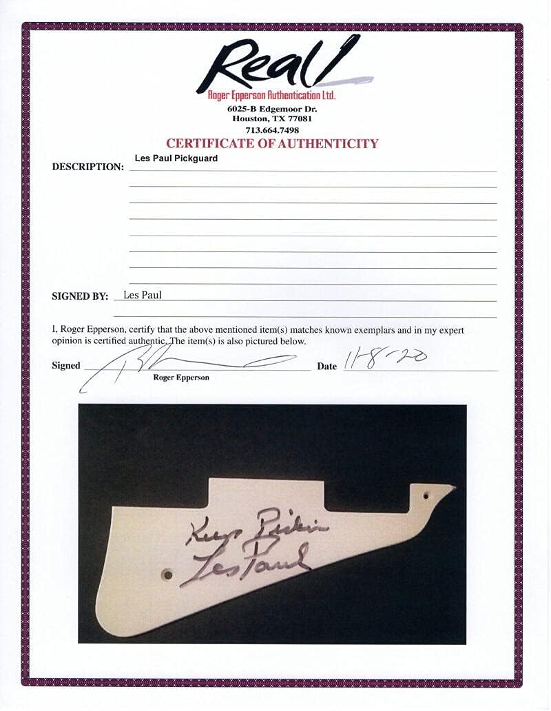 LES PAUL SIGNED AUTOGRAPH GIBSON EPIPHONE ELECTRIC GUITAR - w/KEEP PICKIN INSCRIPTION - ACOA & REAL COAS