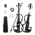 4 String Electric Viola Full 4/4 Size, Silent Practice Viola, Solid Wood Metallic Electric Violas with Ebony Fittings, Beginner Kit for Adults Teens (black)
