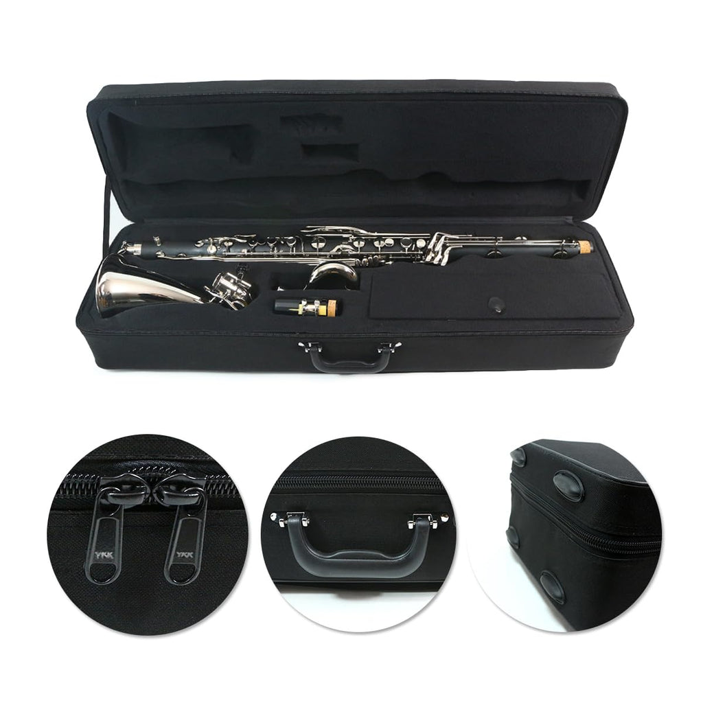 Bass Clarinet Low E Bb flat Key Clarinet with Case Nickel Plated keys Advance Easy Blowing