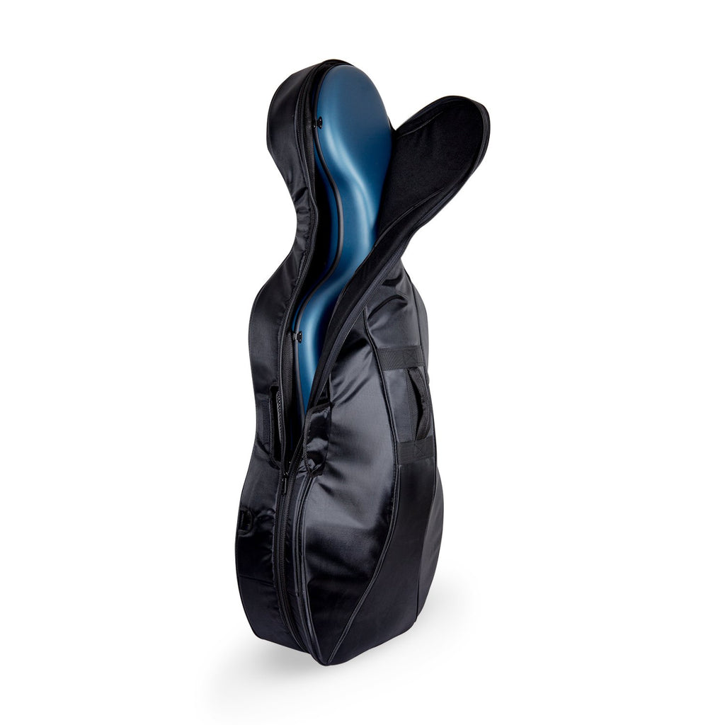 Crossrock Professional 4/4 Carbon Fiber Cello Case | 6lb Ultra-Light TSA Hardshell | Adjustable Magic Pads & Anti-Scratch Cover | Gloss Crimson Finish