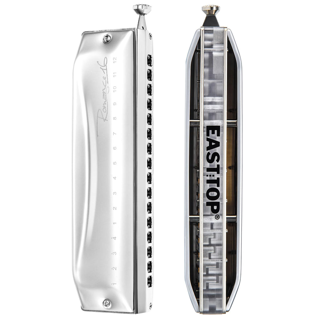EAST TOP ROMANCE Chromatic Harmonica of 14 Hole, Professional Chromatic Mouth Organ Harmonica For Adults, Students and band players key of C