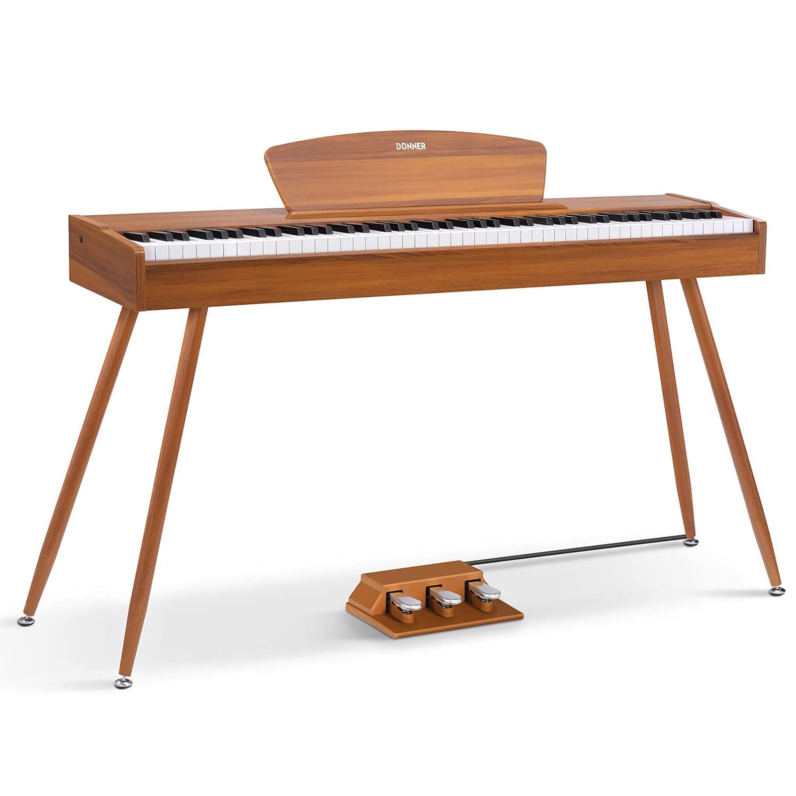 Donner DDP-80 PLUS Digital Piano 88 Key Weighted Keyboard, Home Electric Piano, Supports USB-MIDI & Headphones Connection, Semi-open Cover Designed, with Metal Three Pedal, Power Adapter