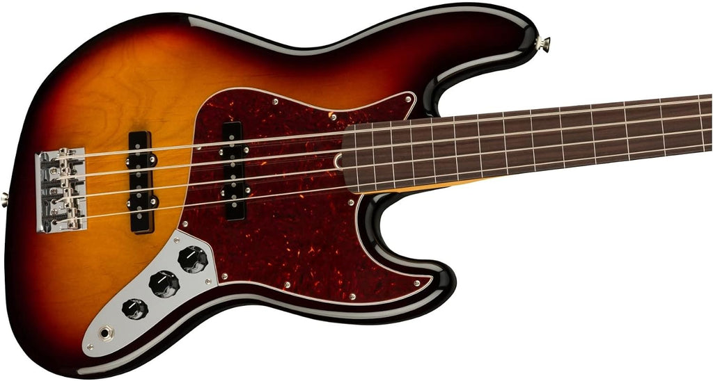 Fender American Professional II Jazz Bass, 3-Color Sunburst, Fretless, Rosewood Fingerboard | Rosewood Fingerboard, Alder Body, V-Mod Ii Pickups, Himass Bridge, Case