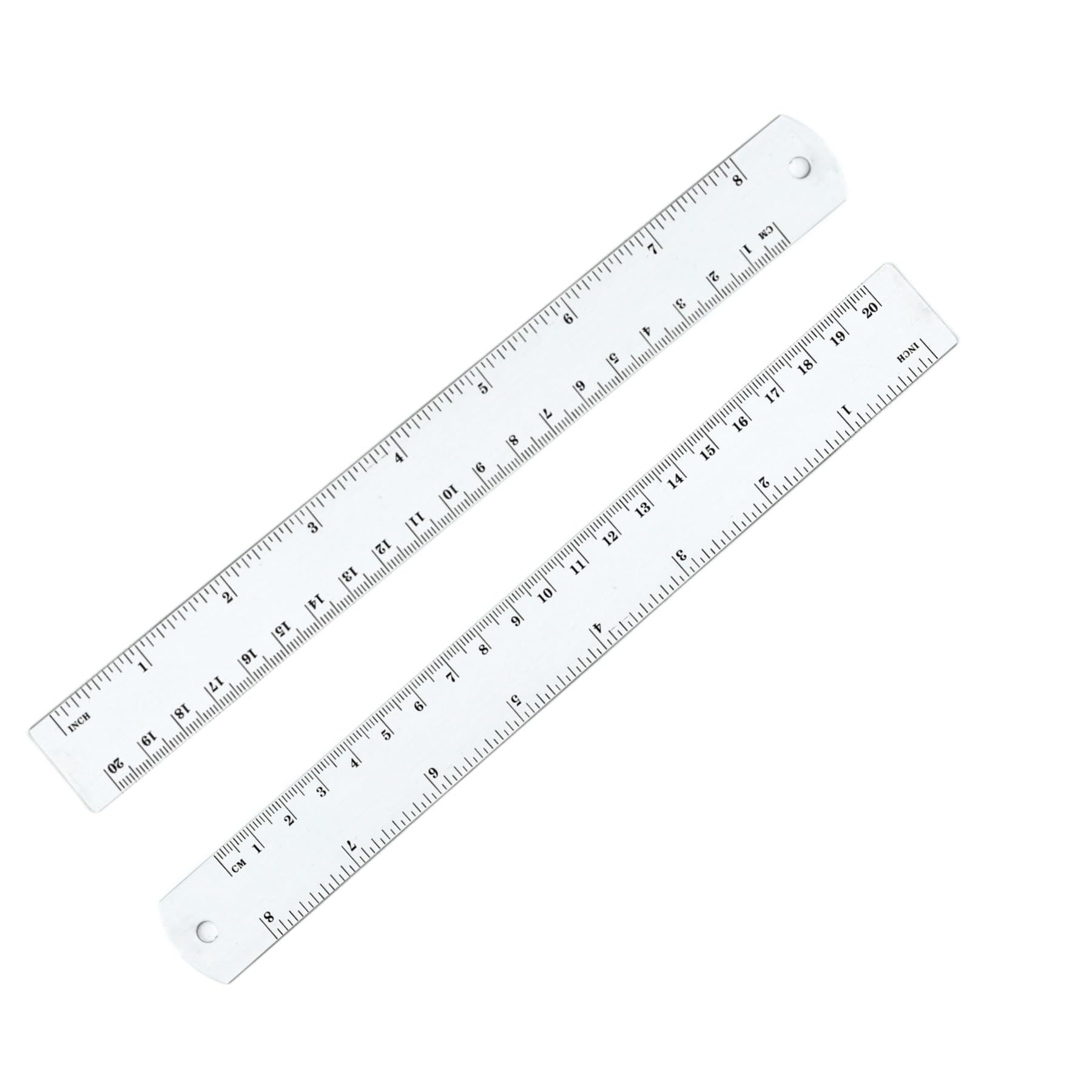 Lakei Stainless Steel Ruler 2-Pack, 6", 12", (15cm,30cm) Dual Scale Ruler | Stainless Steel Ruler Set, Metric Precision Measuring Drawing Ruler, for Drawing, Home, Office and Engineering Use