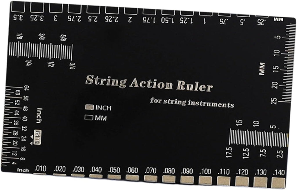 YIJU Guitar Action Gauge Ruler Stainless Action Ruler Guitar Setup Fretboard Measuring Tool for Electric Bass Suitable for Workshop Studio, square