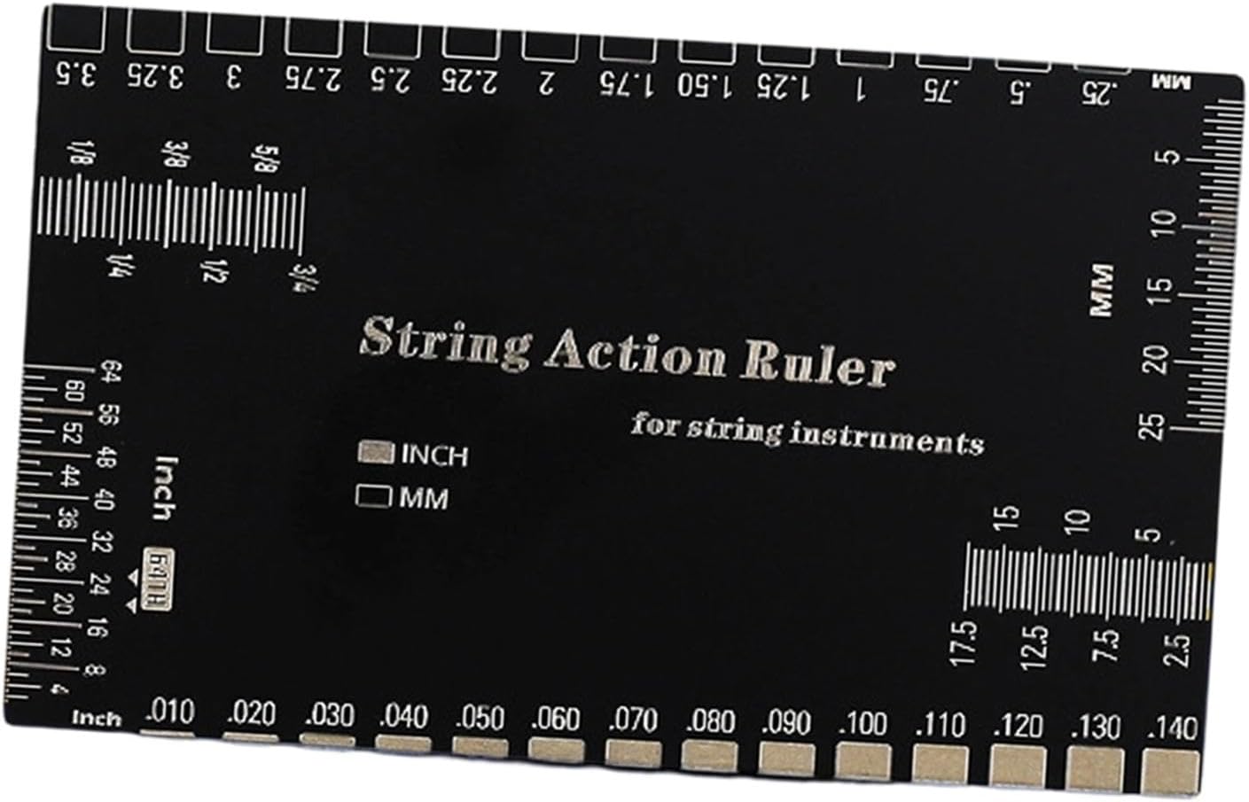 YIJU Guitar Action Gauge Ruler Stainless Action Ruler Guitar Setup Fretboard Measuring Tool for Electric Bass Suitable for Workshop Studio, square