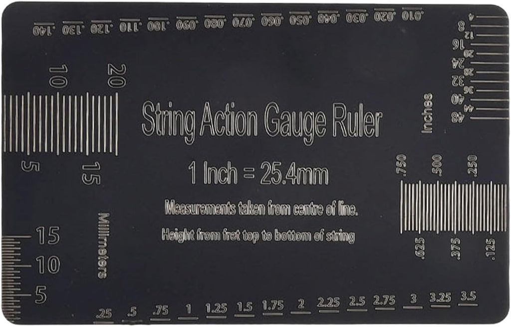 Guitar Luthier Tools Set 4 Piece Stainless Steel Fret Leveling Beam Neck Notched Straight Edge String Action Ruler Fret Rocker Black Precision Guitar Maintenance Repair Kit