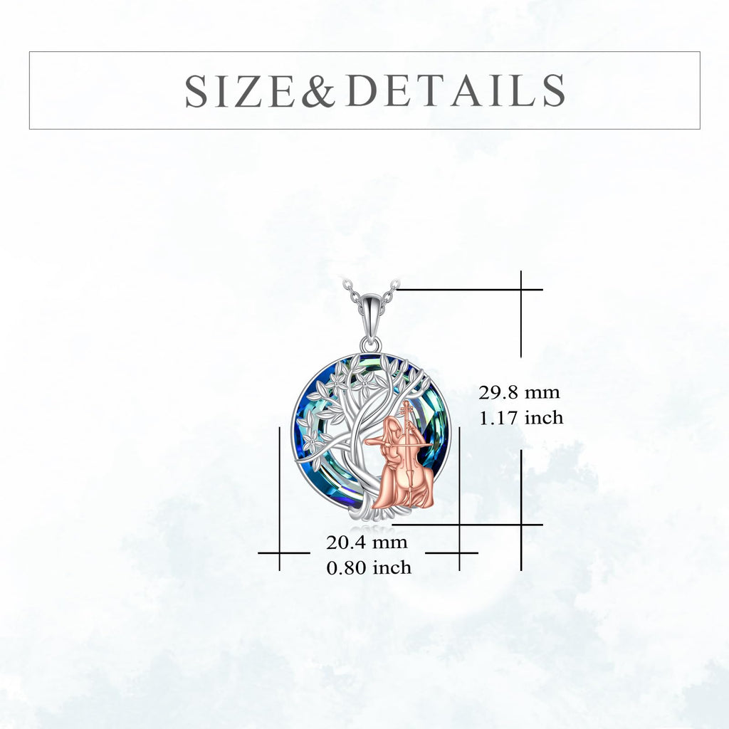 YFN Tree of Life Necklace Sterling Silver Crystal Jewelry Graduation Birthday Gifts for Women