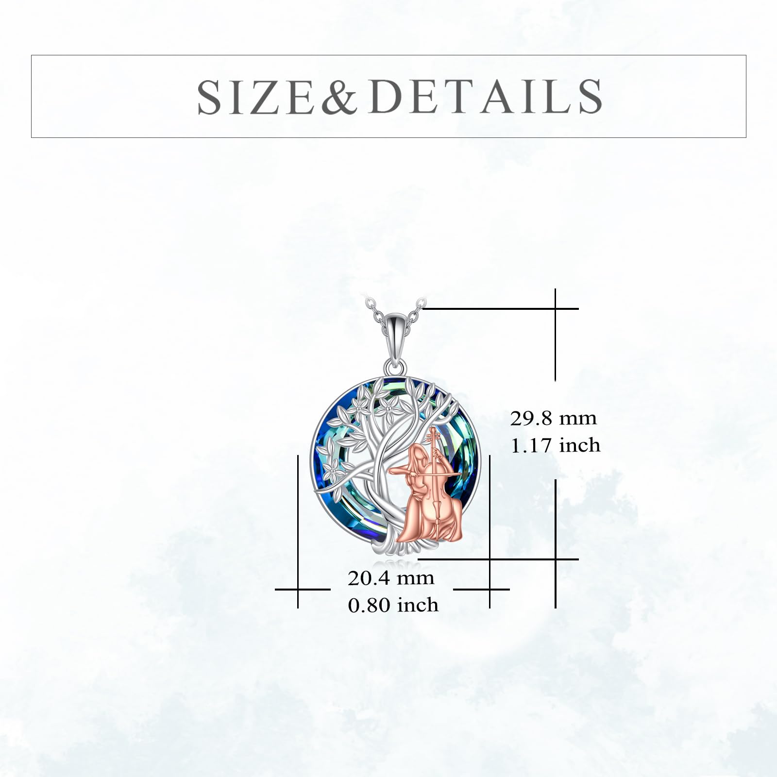 YFN Tree of Life Necklace Sterling Silver Crystal Jewelry Graduation Birthday Gifts for Women